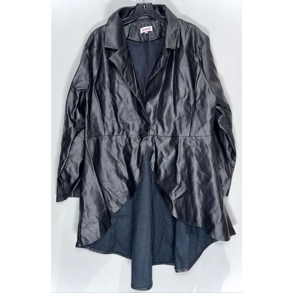 Madrag faux leather coat size 1x